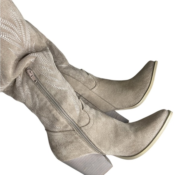 Buckle Tall Western Boot Society Tan Over the Knee Boots with Western Flair - Picture 8 of 8